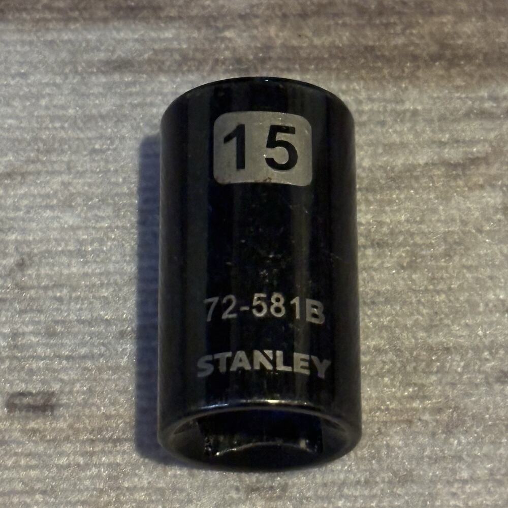 STANLEY 1/2" DRIVE 12 POINT 15mm SOCKET 72-581B